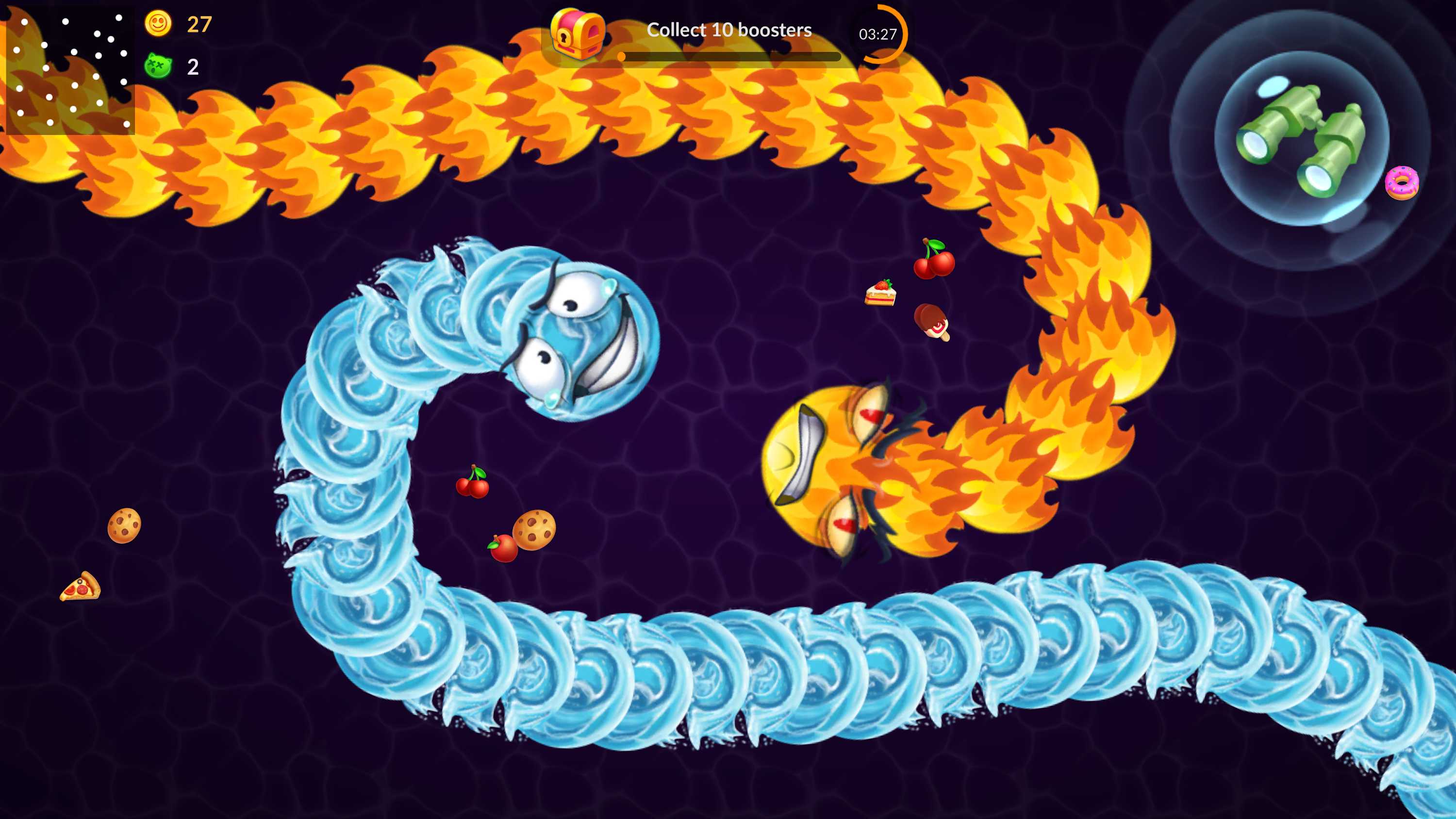 اسکرین شات 2 بازی Snake vs Worms: Fun .io Zone