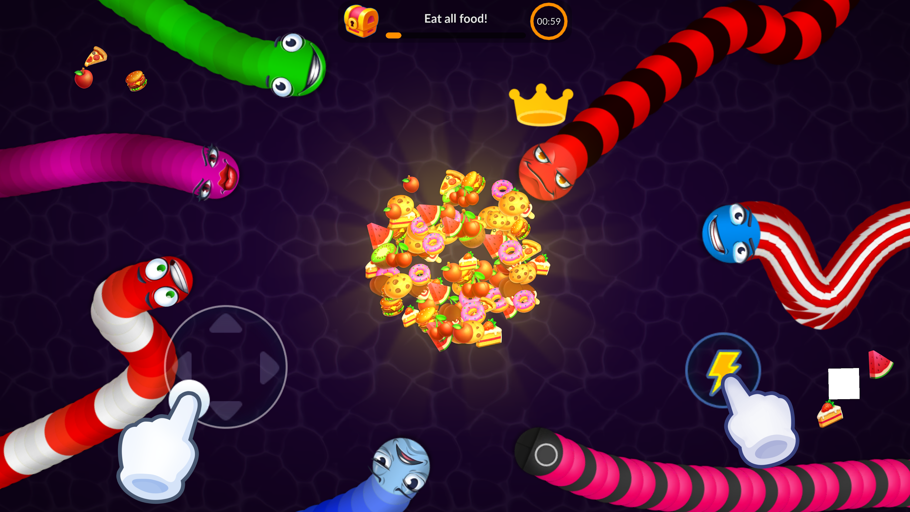 اسکرین شات 4 بازی Snake vs Worms: Fun .io Zone