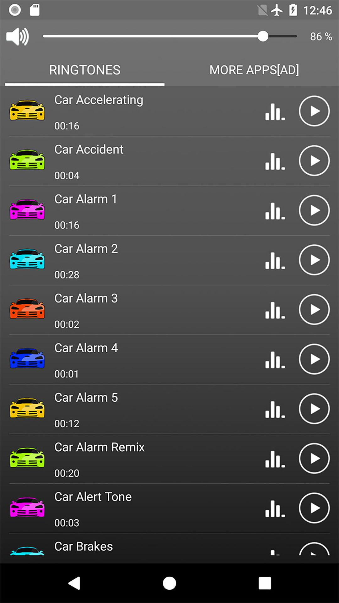 اسکرین شات 2 برنامه Car Sounds Ringtones Wallpaper