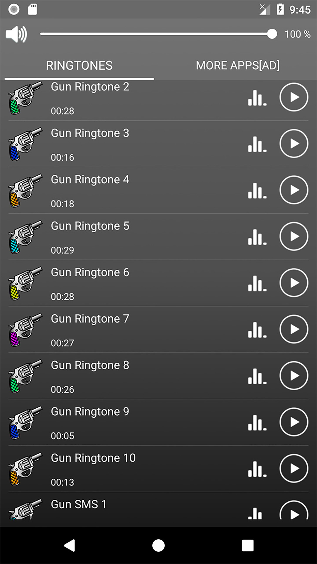 اسکرین شات 2 برنامه Gun Sounds Ringtones Wallpaper
