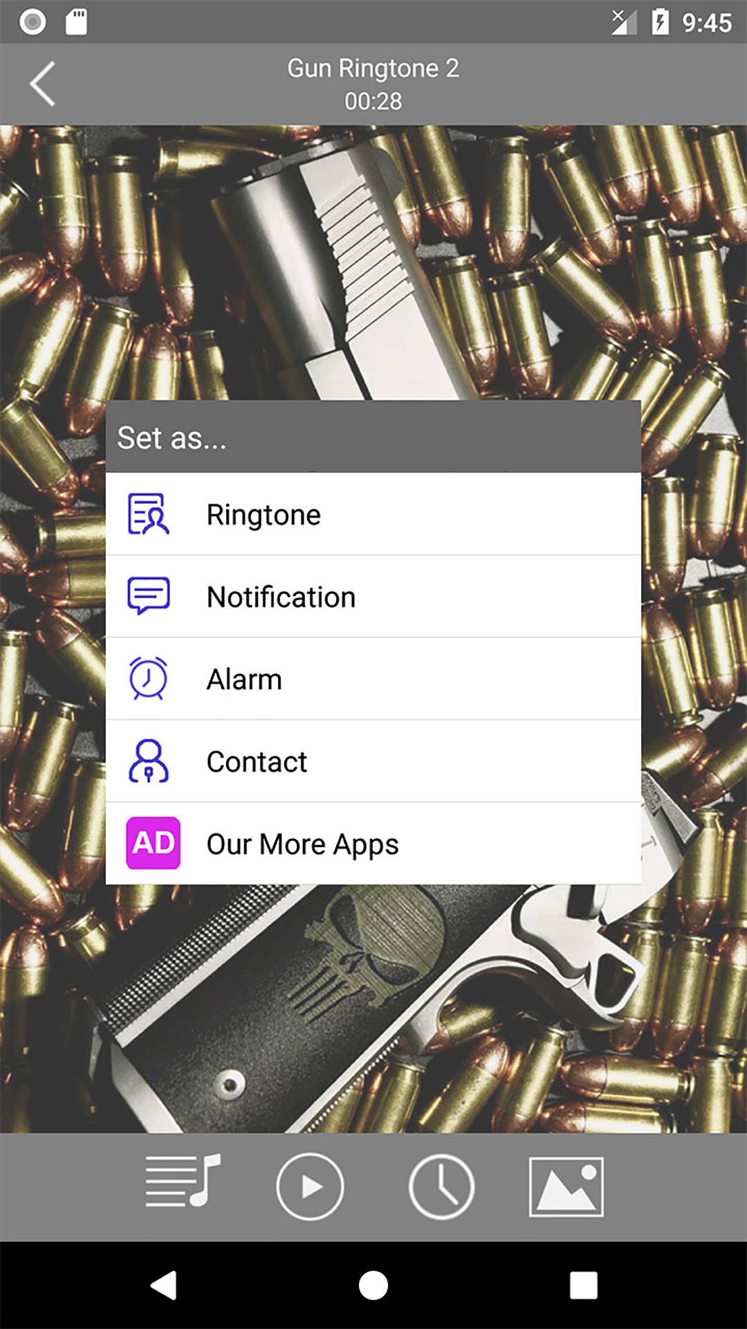 اسکرین شات 4 برنامه Gun Sounds Ringtones Wallpaper