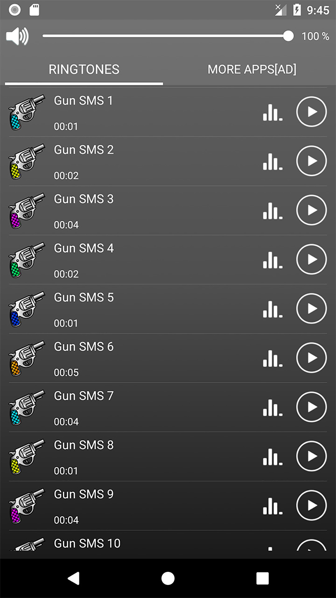 اسکرین شات 3 برنامه Gun Sounds Ringtones Wallpaper