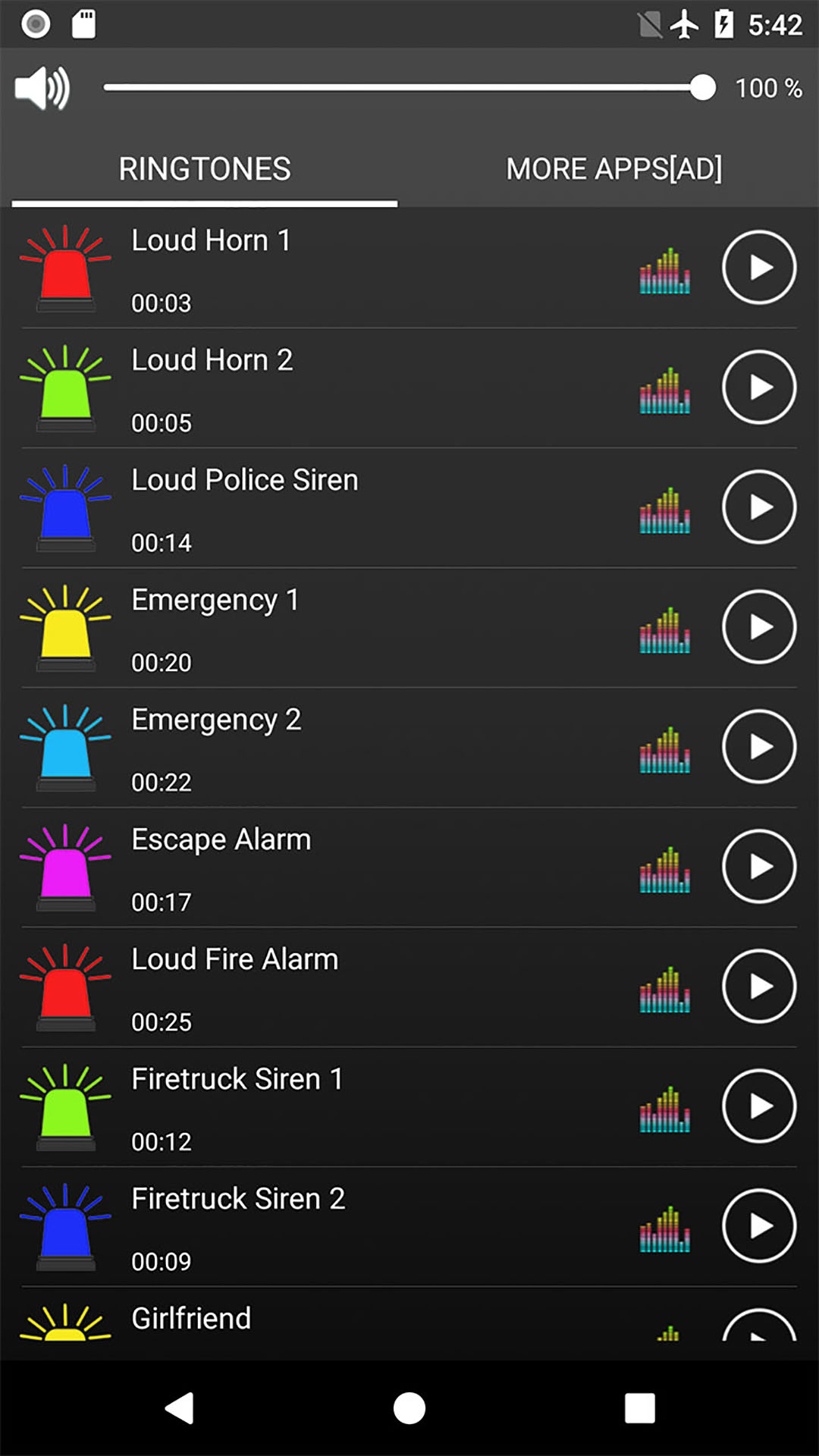 اسکرین شات 2 برنامه Loud Siren Ringtones