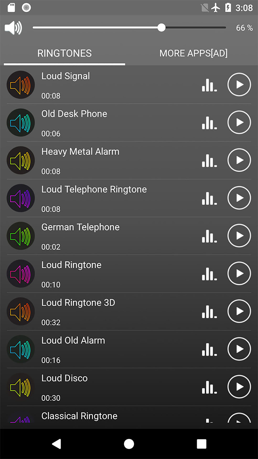 اسکرین شات 2 برنامه Loud Telephone Ringtones
