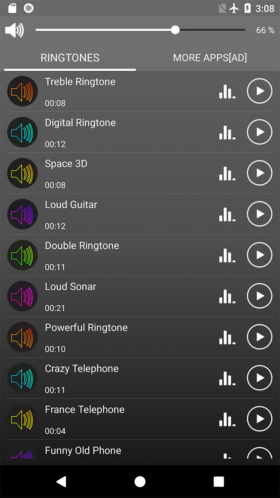اسکرین شات 3 برنامه Loud Telephone Ringtones