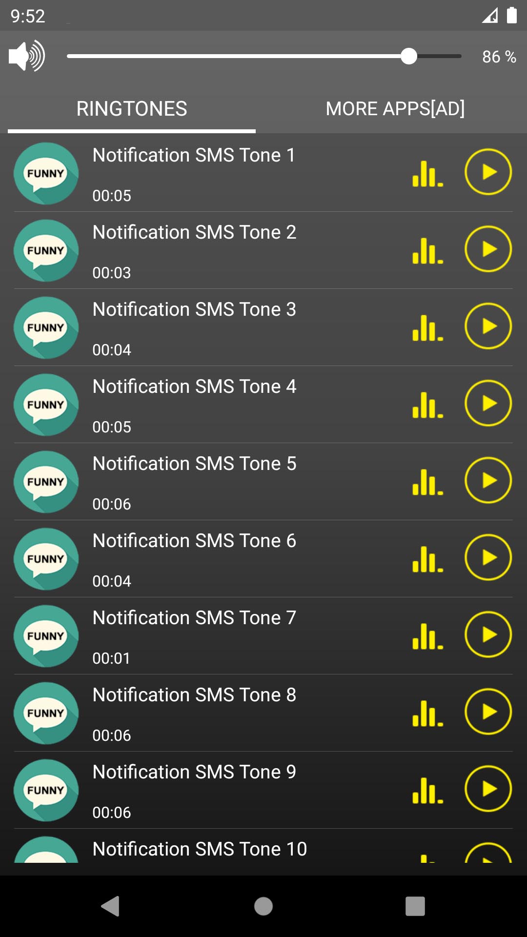 اسکرین شات 2 برنامه Notification & SMS Tones