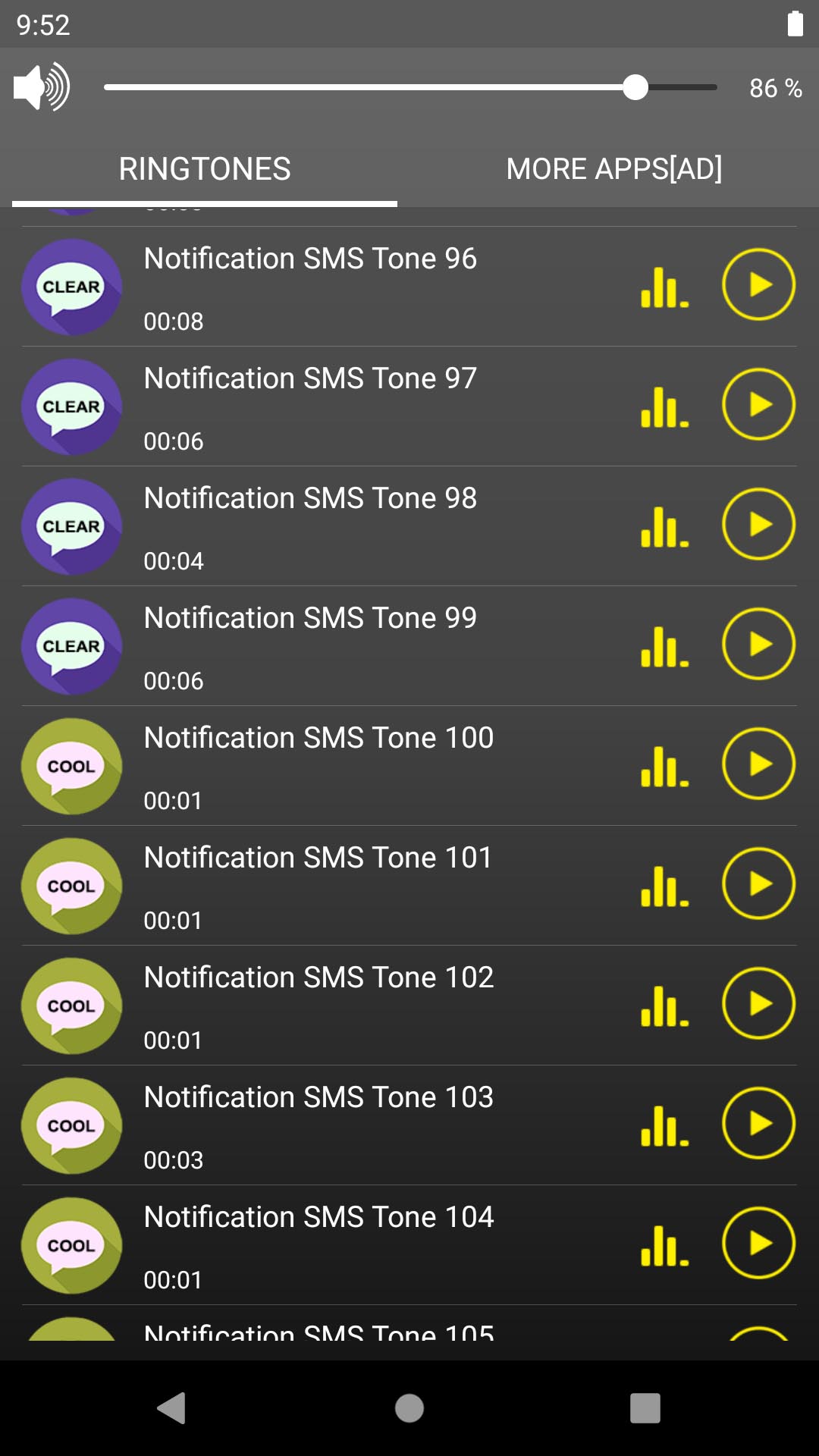 اسکرین شات 3 برنامه Notification & SMS Tones