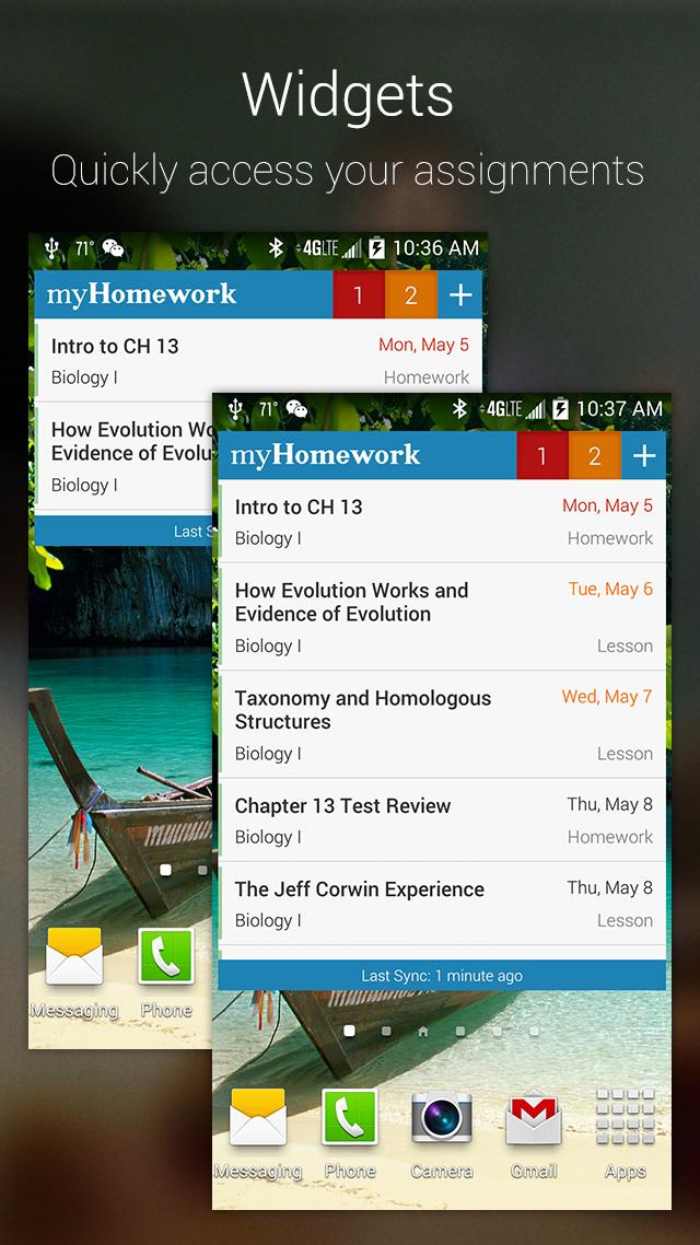 اسکرین شات 5 برنامه myHomework Student Planner