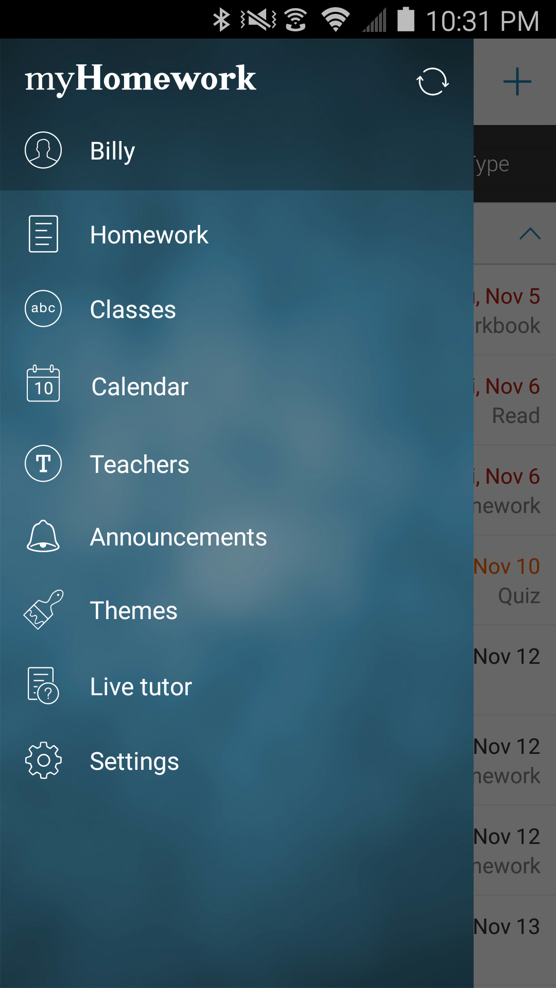 اسکرین شات 2 برنامه myHomework Student Planner