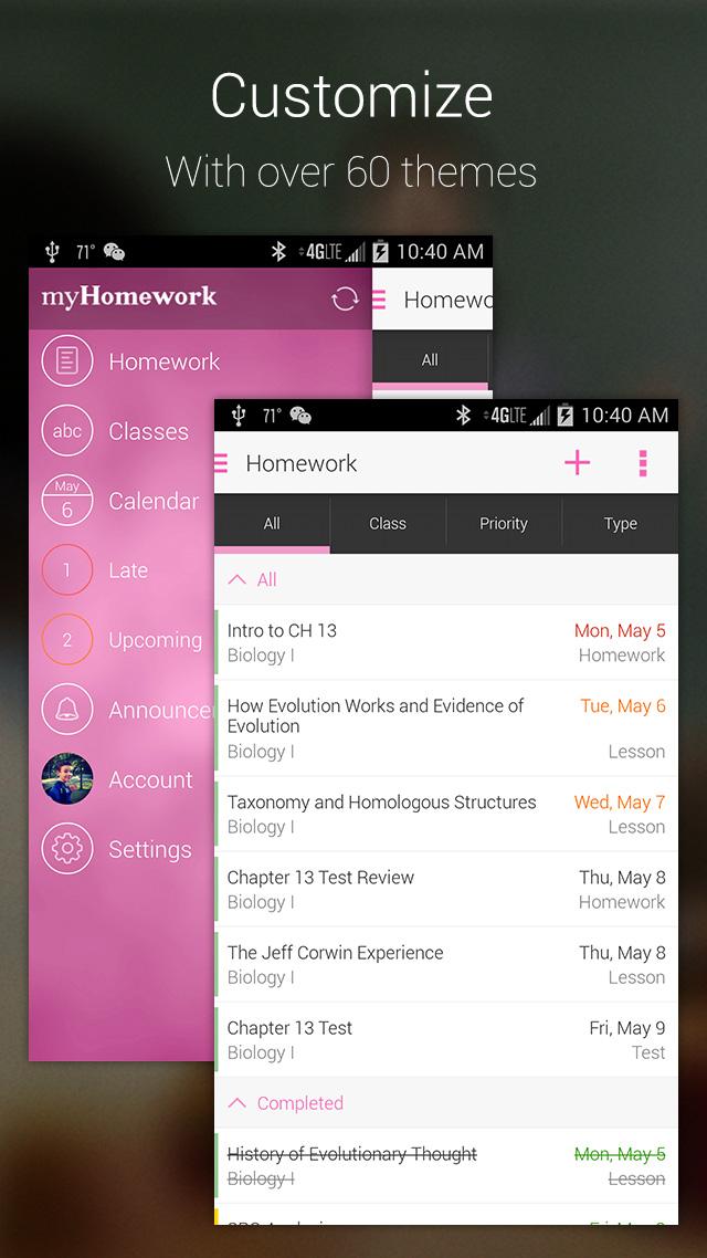 اسکرین شات 6 برنامه myHomework Student Planner