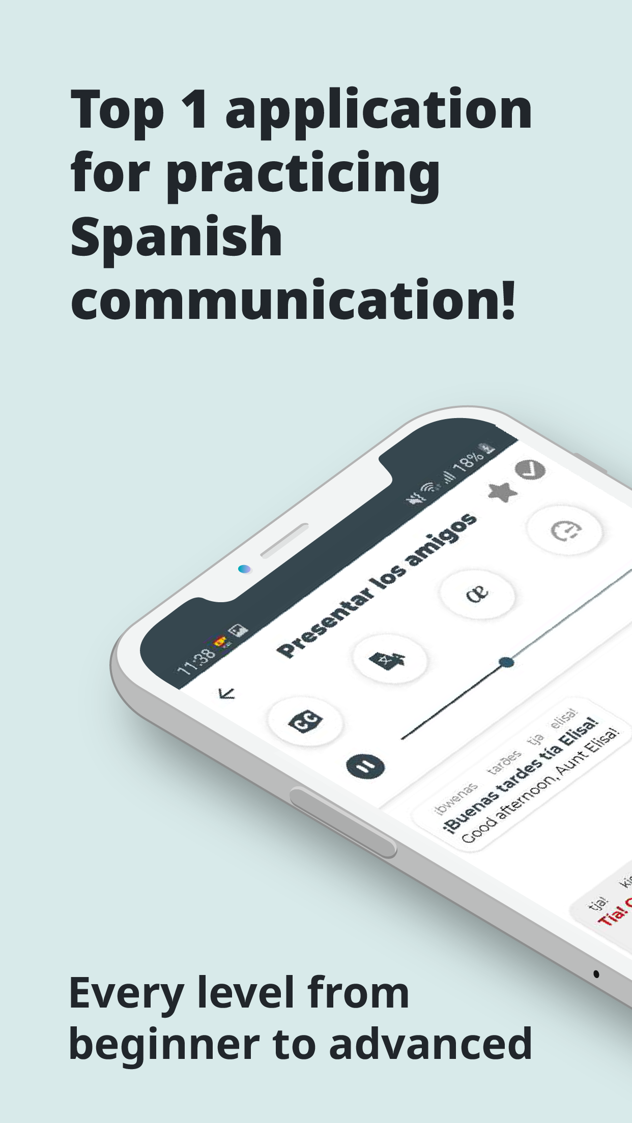 اسکرین شات 1 برنامه Spanish ー Listening・Speaking