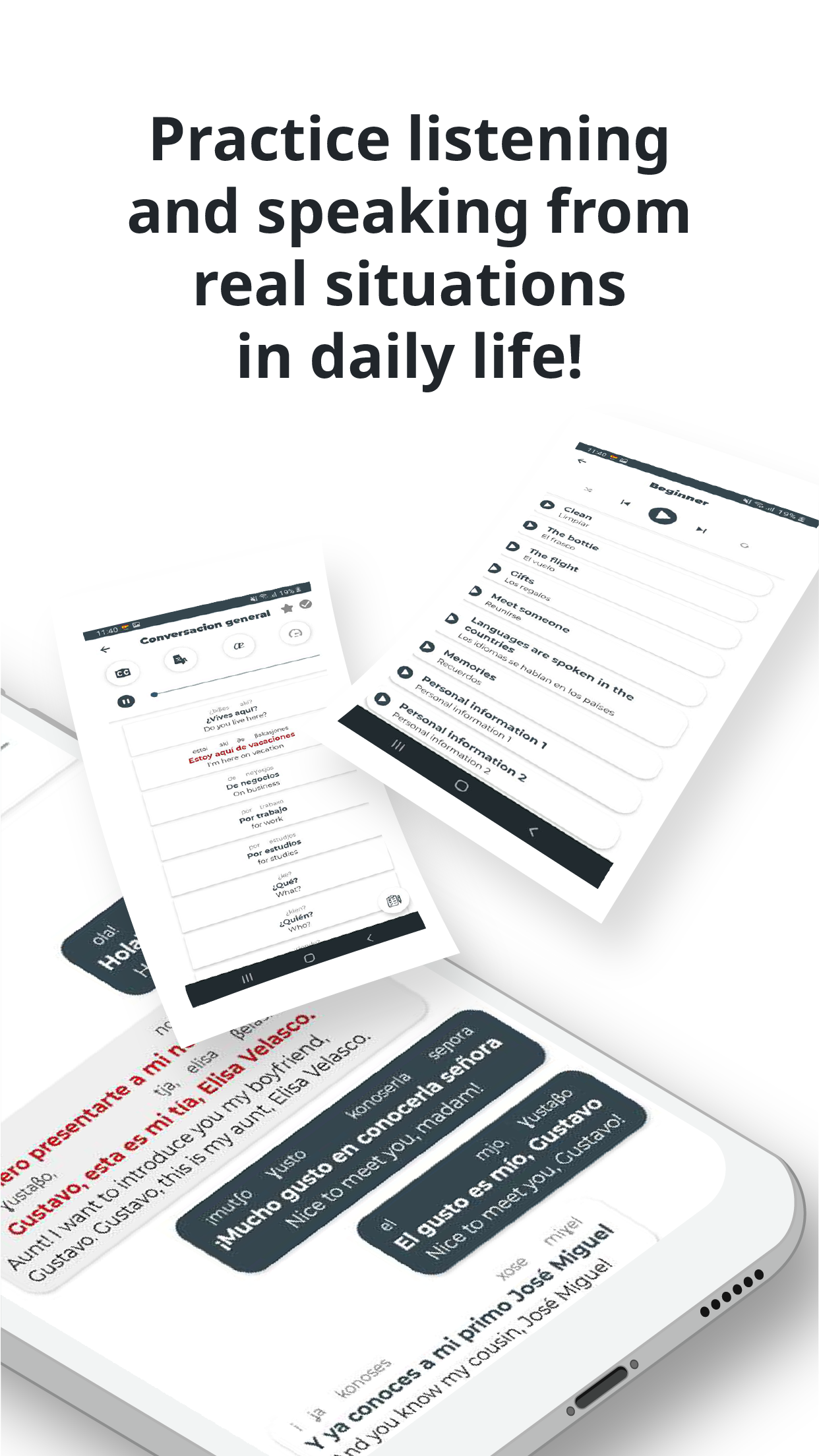 اسکرین شات 2 برنامه Spanish ー Listening・Speaking