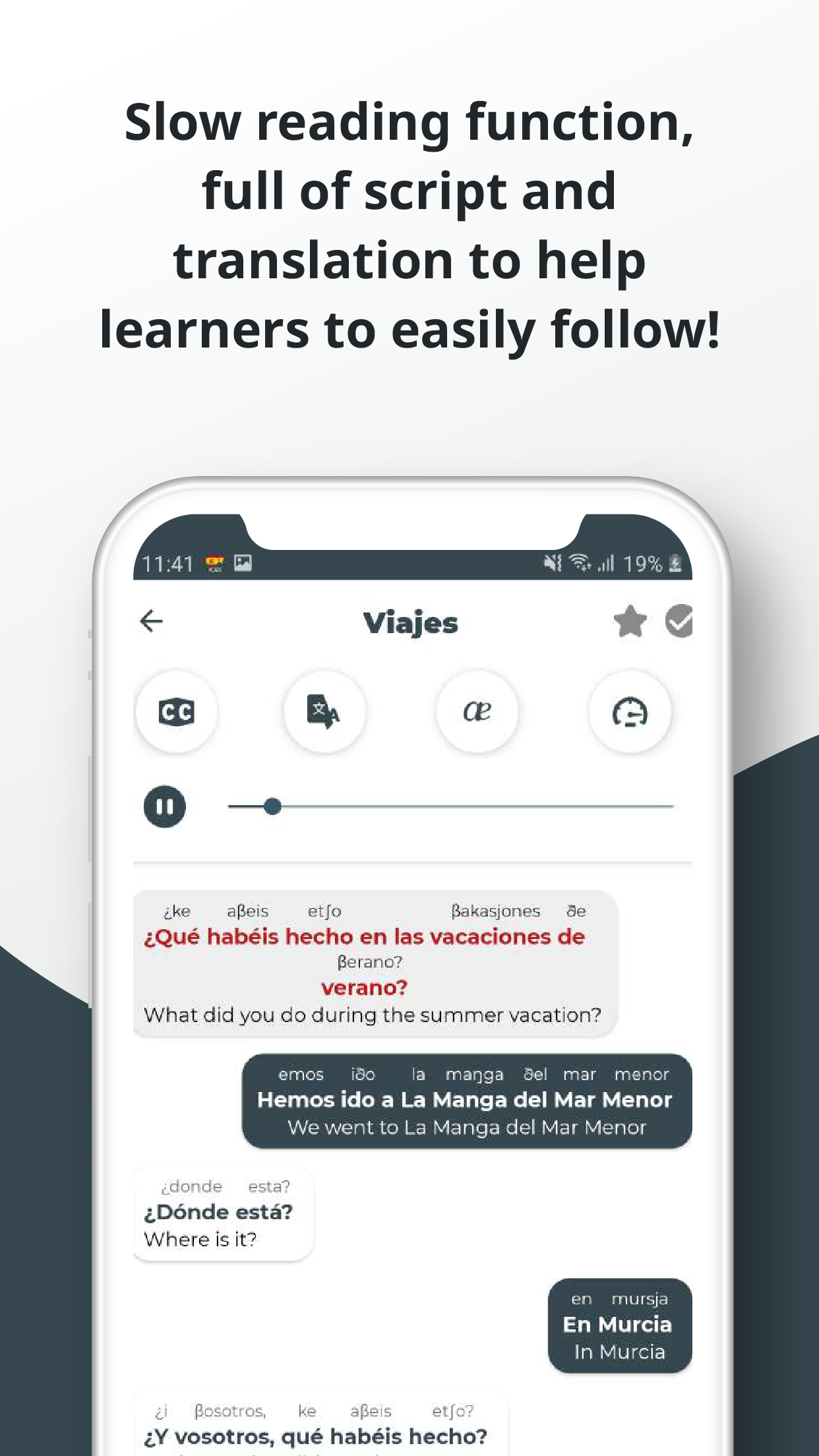 اسکرین شات 5 برنامه Spanish ー Listening・Speaking