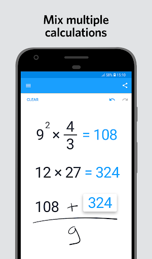 اسکرین شات برنامه MyScript Calculator 2 4