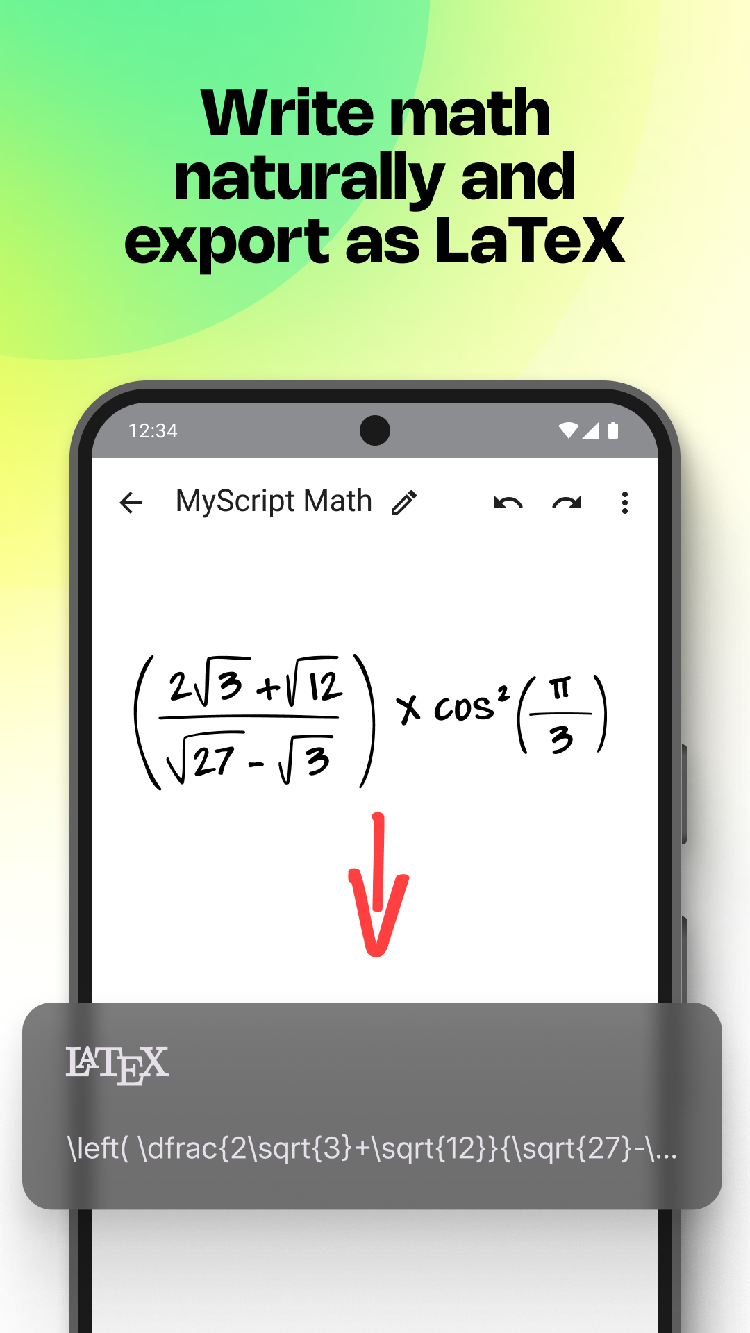 اسکرین شات 3 برنامه MyScript Math: Solve & Plot