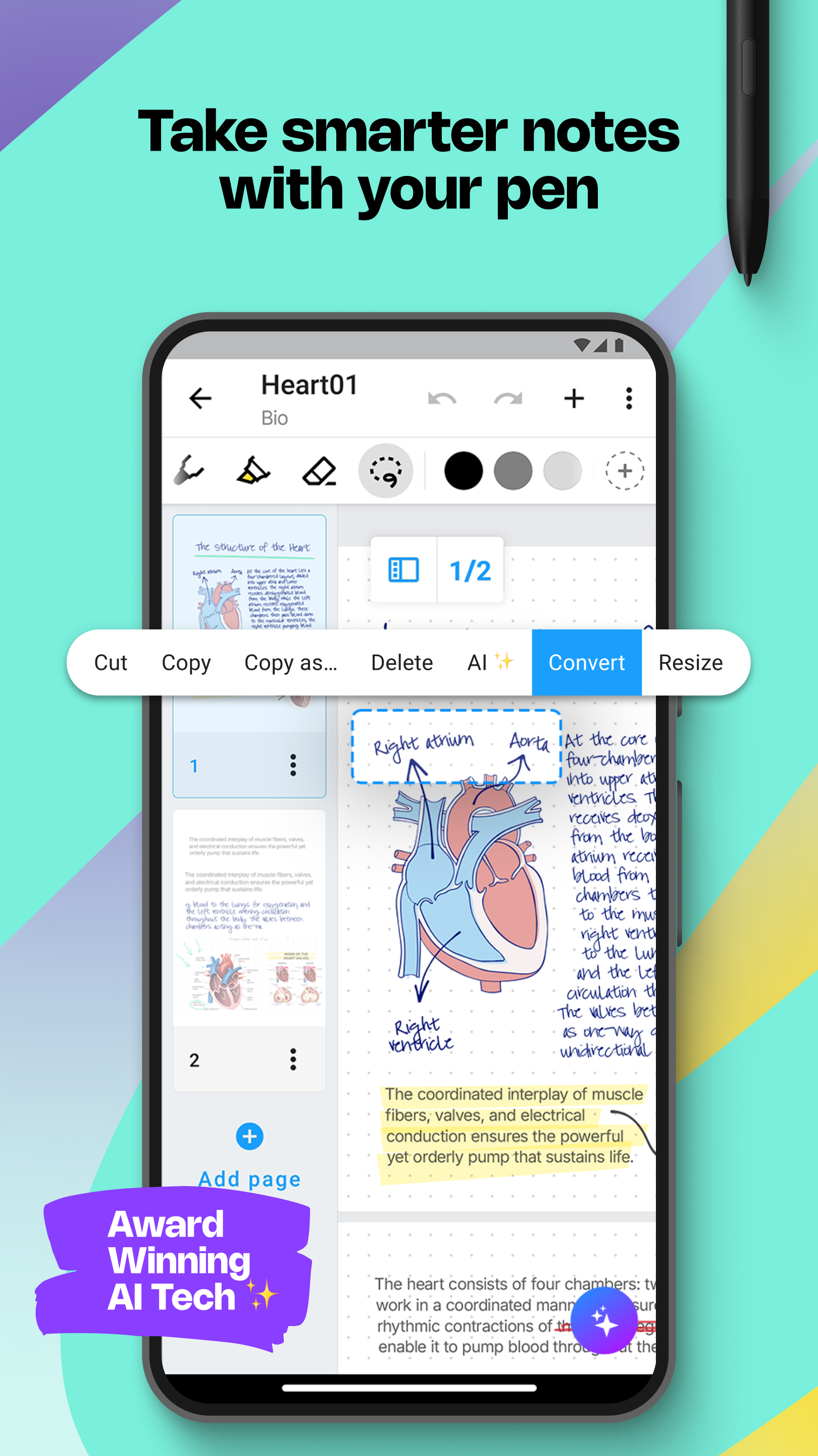 اسکرین شات 1 برنامه MyScript Notes for Students