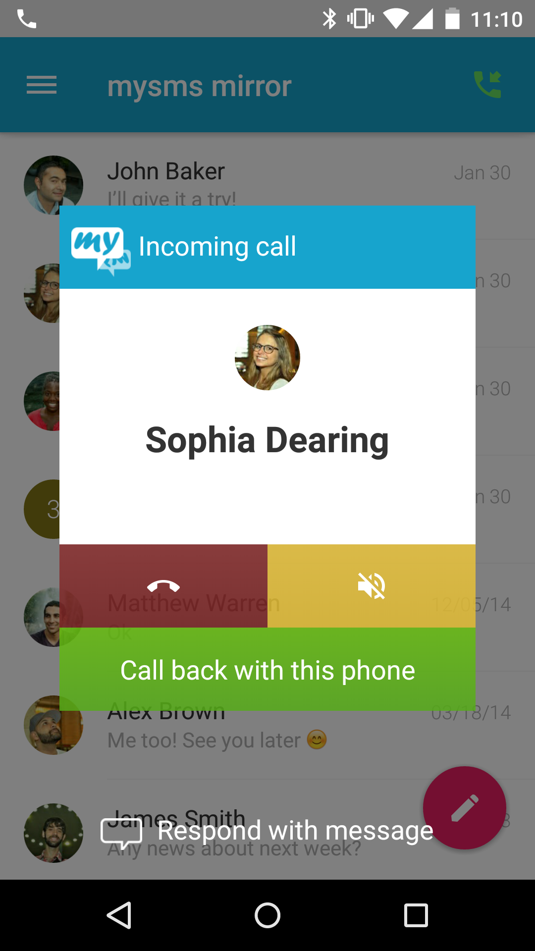 اسکرین شات 4 برنامه Forward SMS texting w/ 2phones