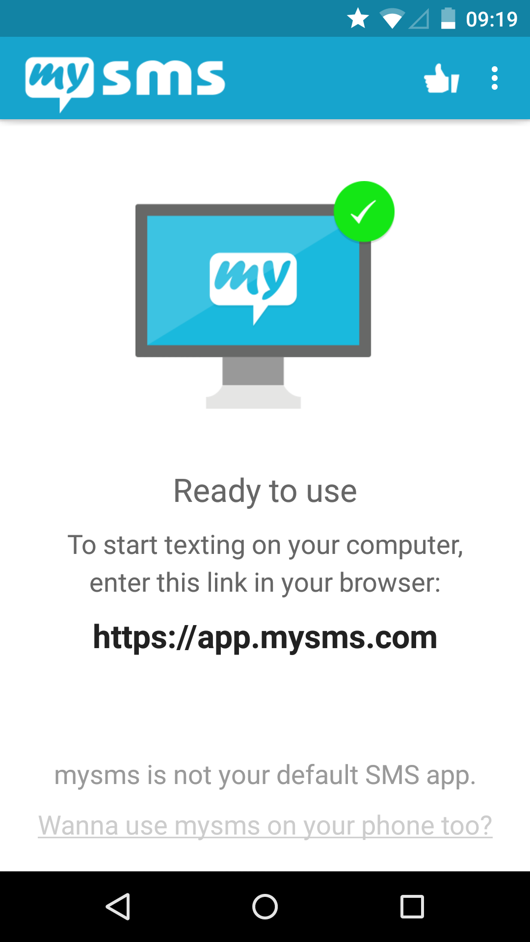 اسکرین شات 1 برنامه mysms - Remote Text Messages