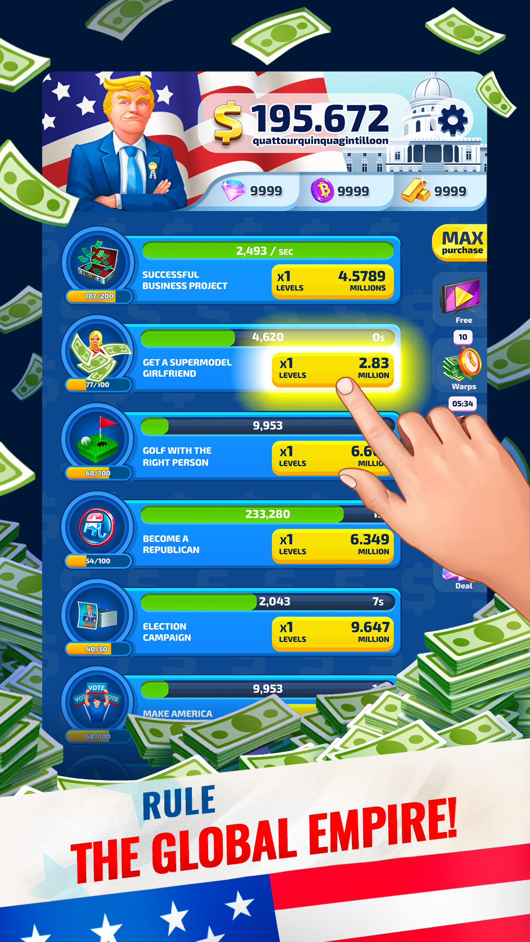 اسکرین شات 2 بازی Trump's Empire: Idle game