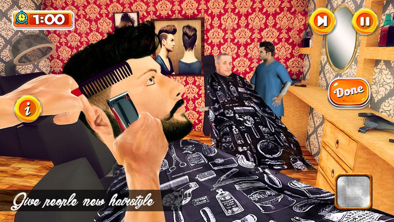 اسکرین شات 1 برنامه Barber Shop Hair Cut Simulator- Hair Cutting Games