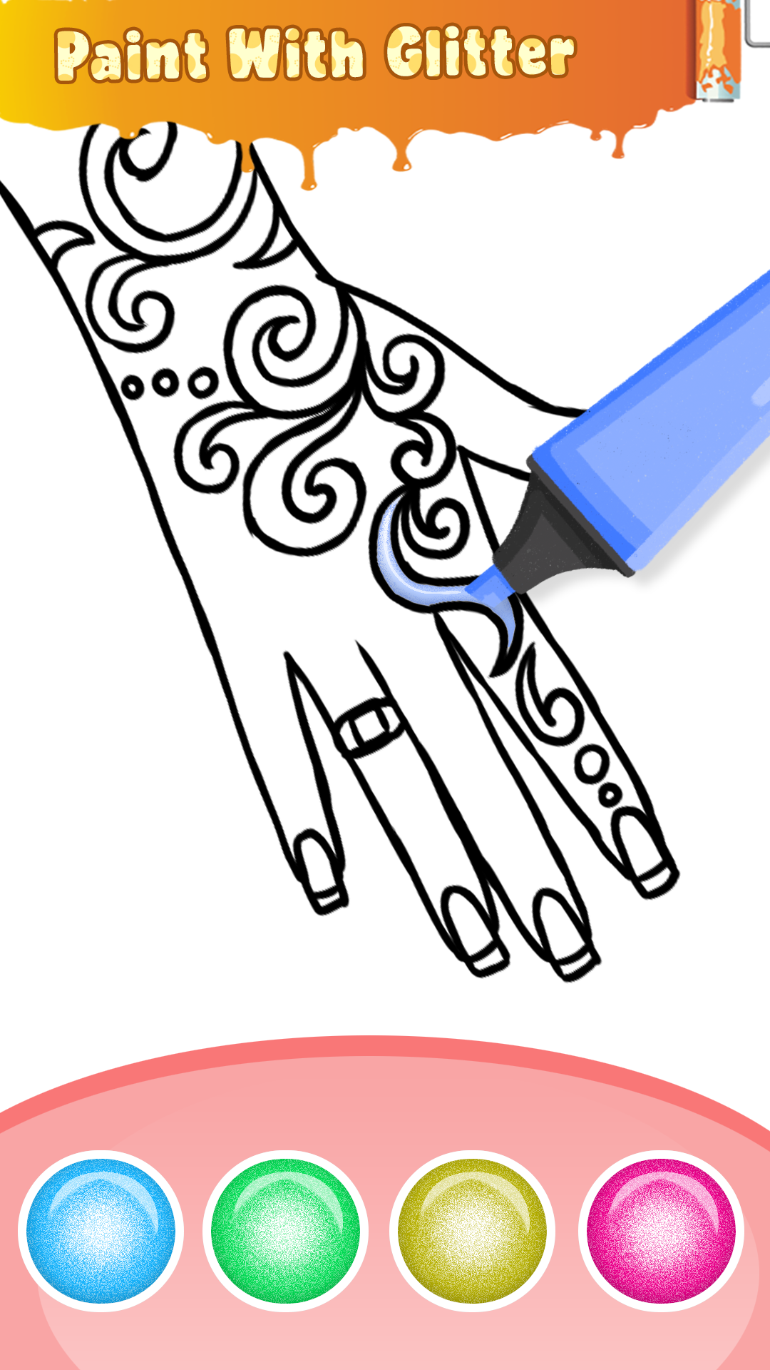 اسکرین شات 3 برنامه Glitter Nail Coloring Game