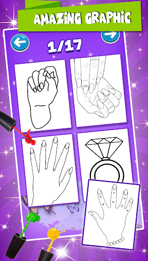 اسکرین شات 2 برنامه Fashion Nail Coloring Pages For Girls