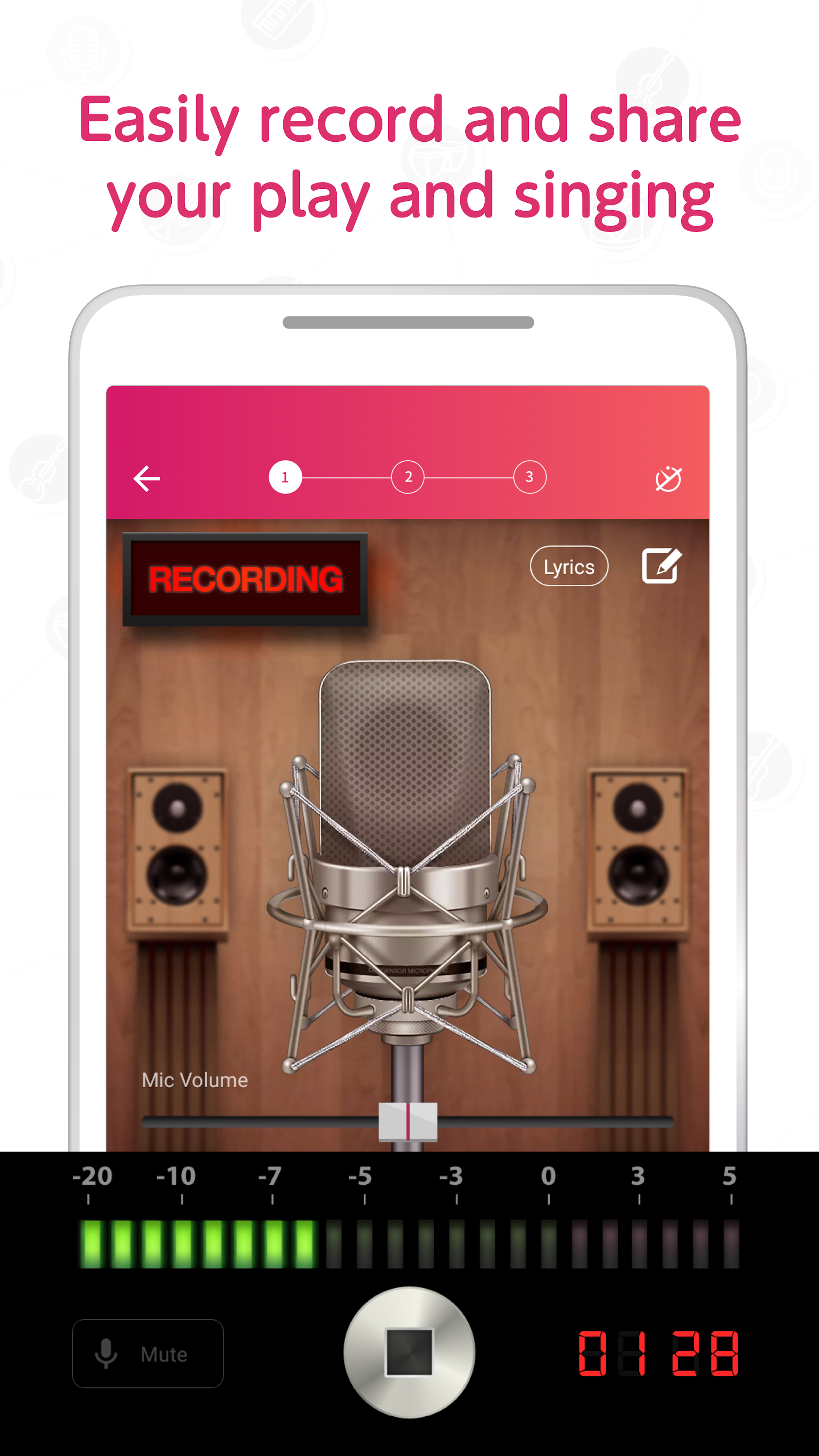اسکرین شات 1 برنامه Record your music, sing - nana