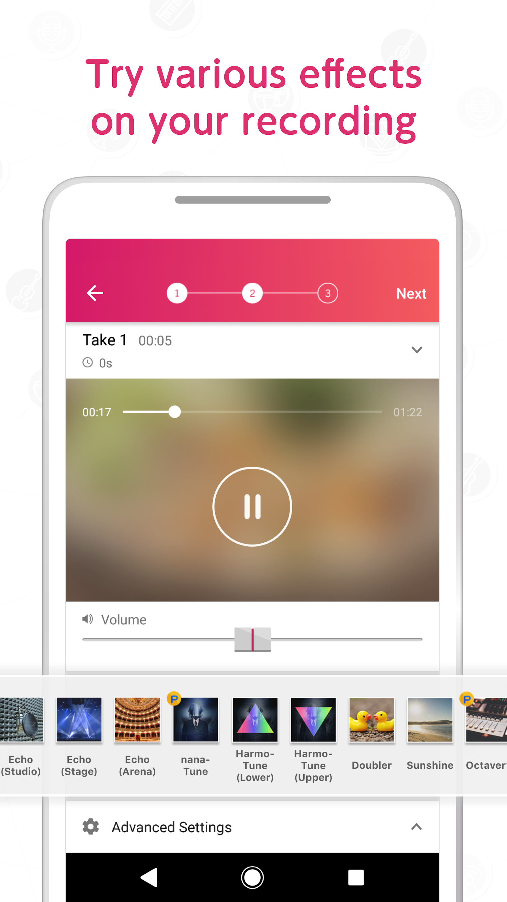 اسکرین شات 2 برنامه Record your music, sing - nana