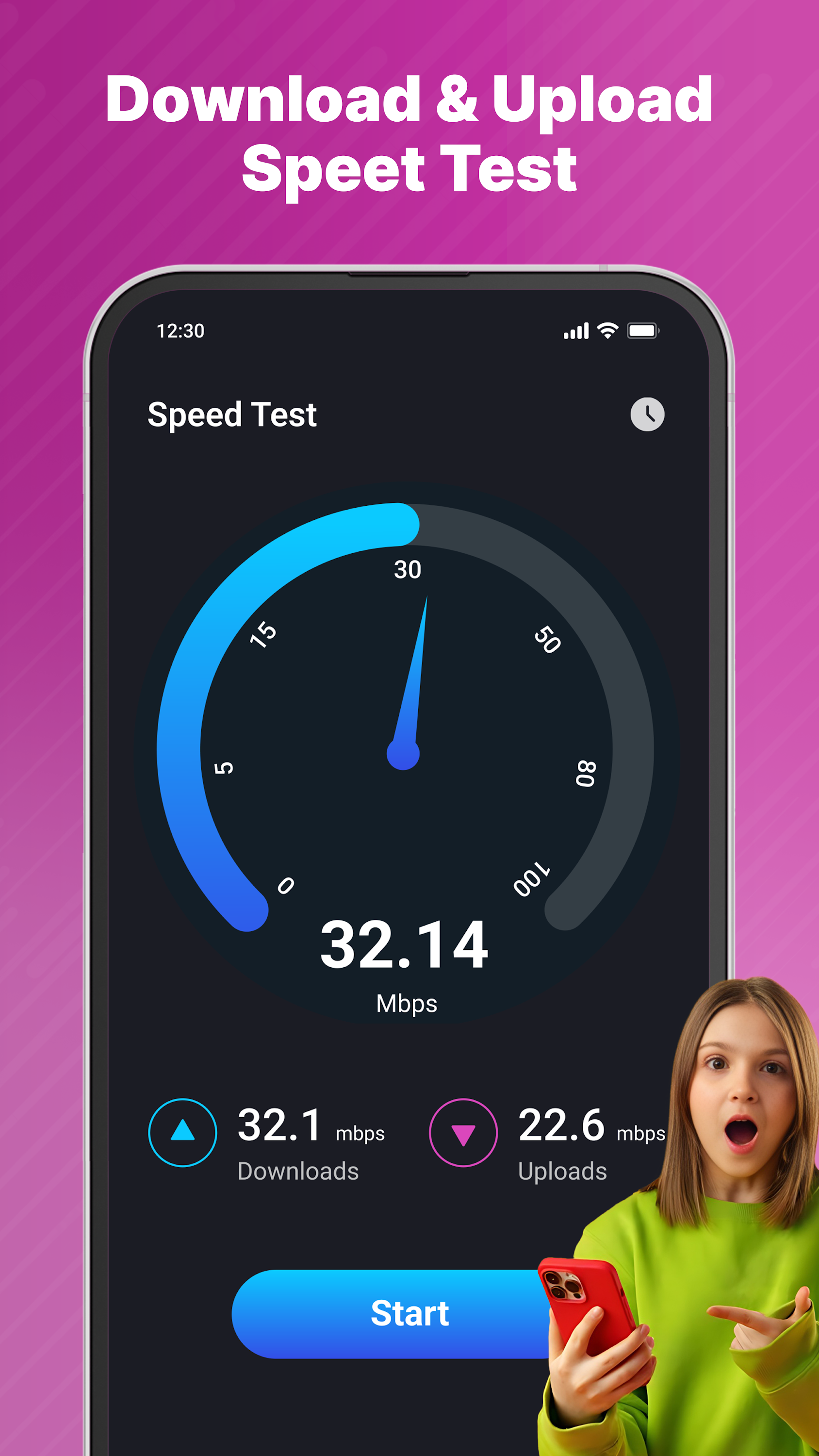 اسکرین شات 1 برنامه Speed Test: Internet SpeedTest