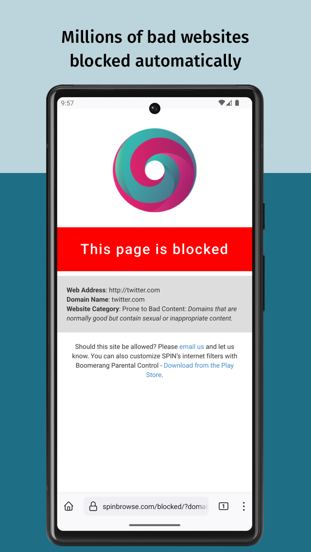 اسکرین شات 2 برنامه SPIN Safe Browser: Web Filter