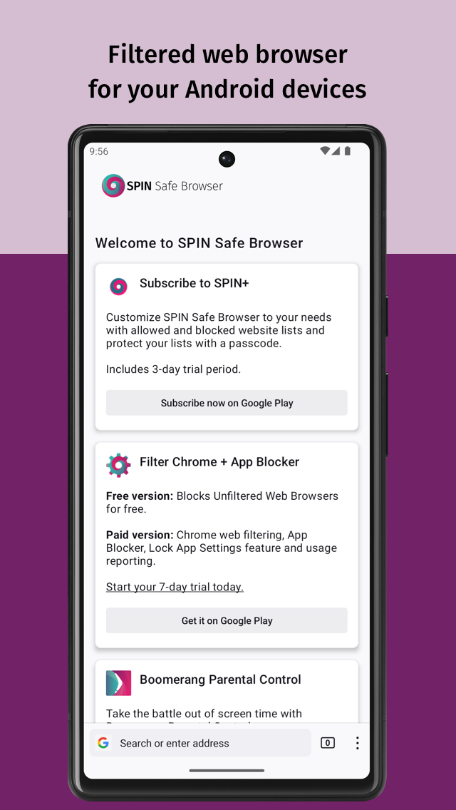اسکرین شات 1 برنامه SPIN Safe Browser: Web Filter