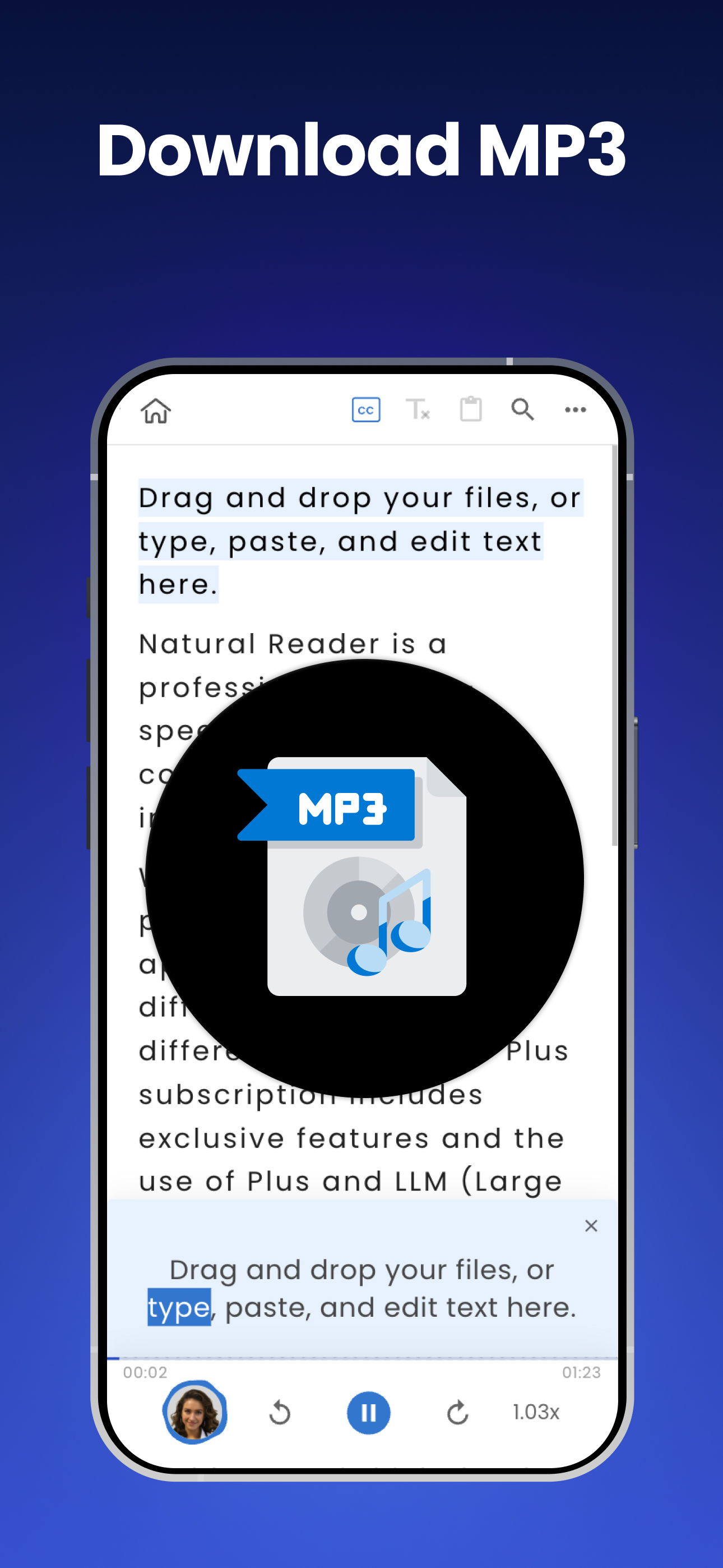 اسکرین شات 1 برنامه NaturalReader - Text to Speech