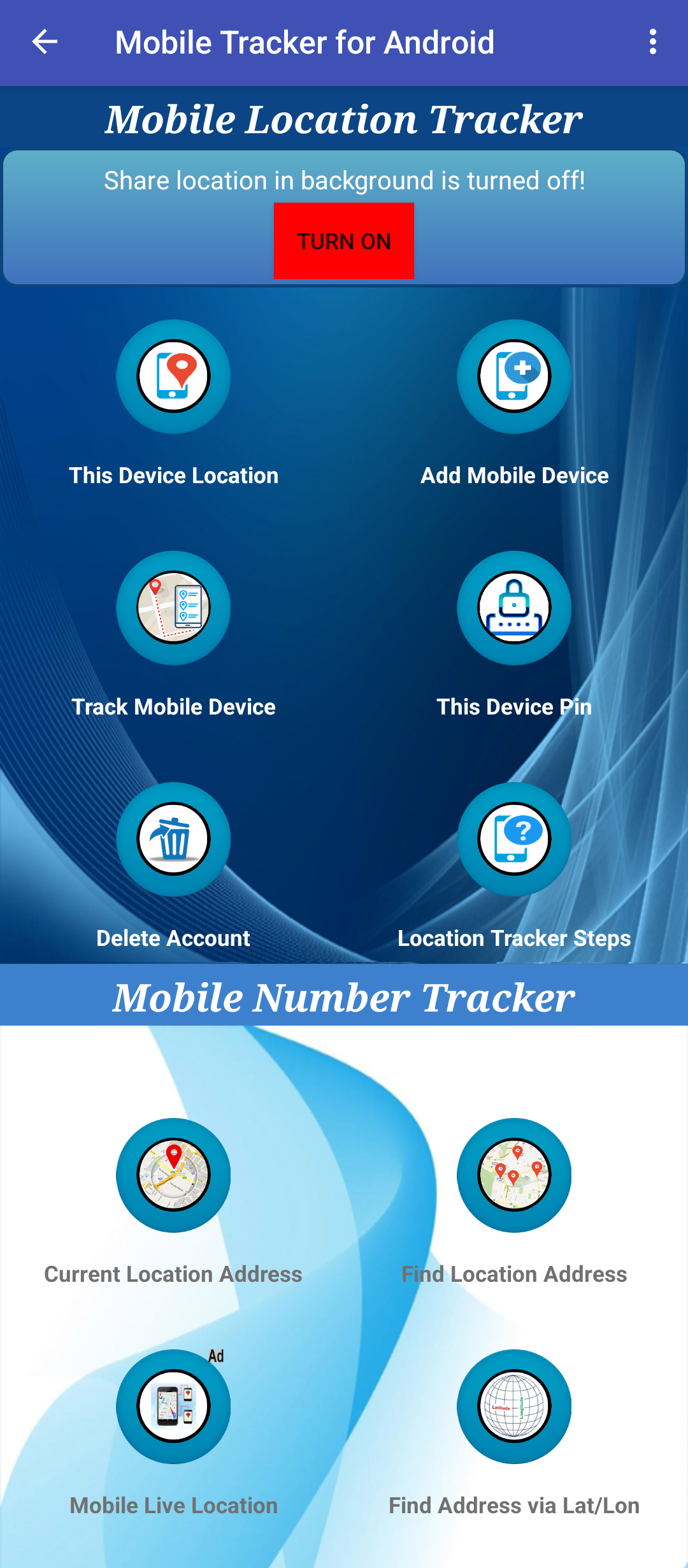 اسکرین شات 1 برنامه Mobile Tracker for Android