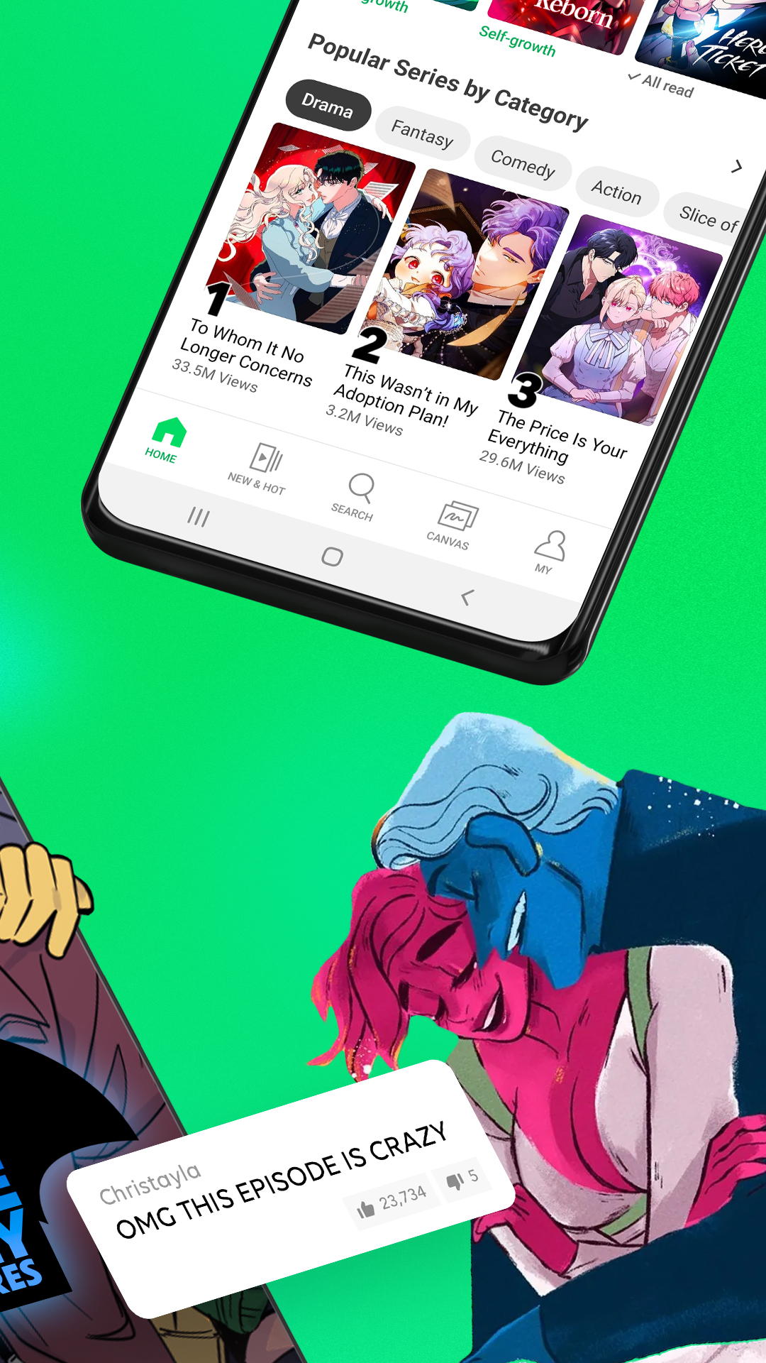 اسکرین شات 2 برنامه WEBTOON: Manga, Comics, Manhwa