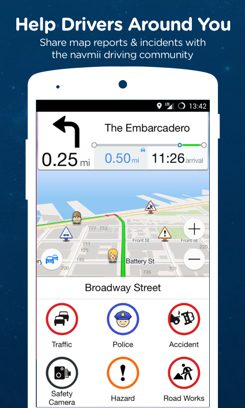 اسکرین شات 3 برنامه Navmii GPS USA (Navfree)