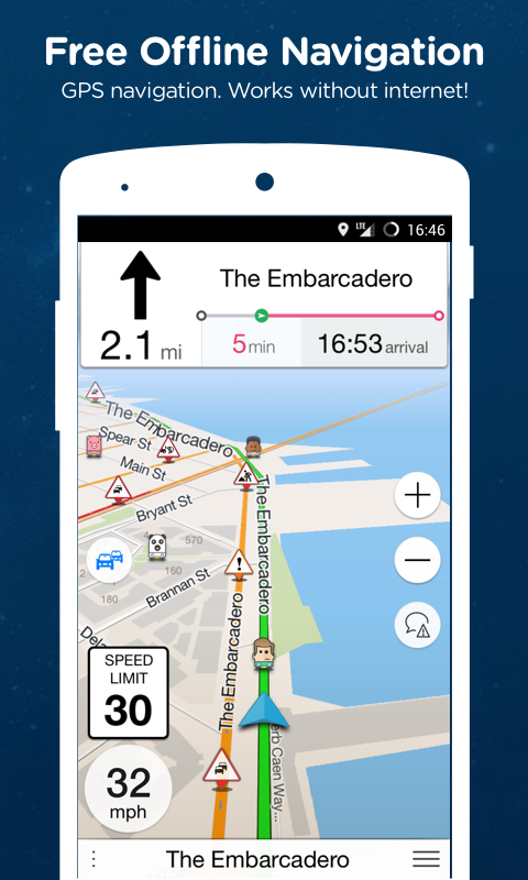 اسکرین شات 1 برنامه Navmii GPS USA (Navfree)