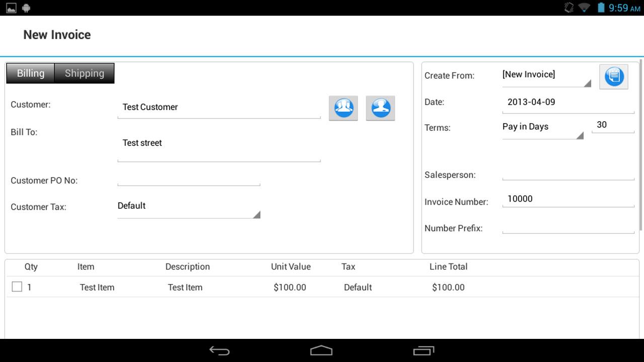 اسکرین شات 2 برنامه Express Invoice Invoicing