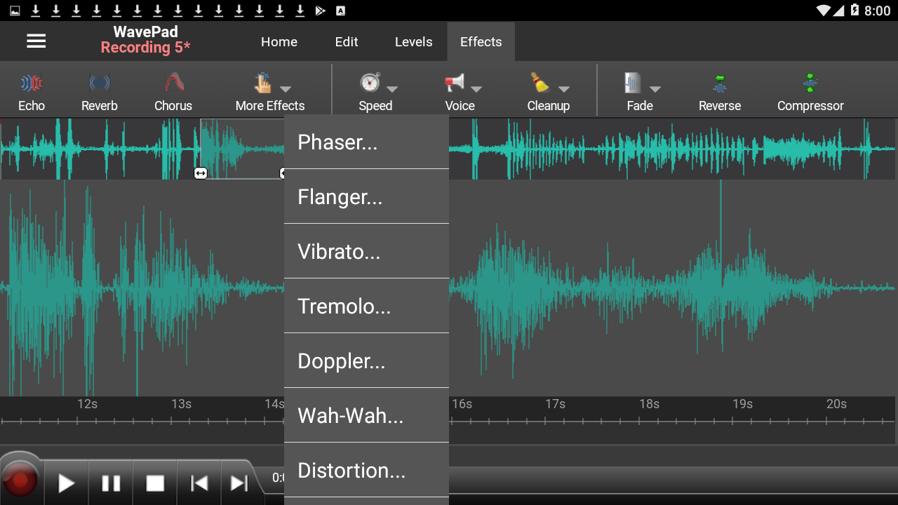 اسکرین شات 7 برنامه WavePad Audio Editor
