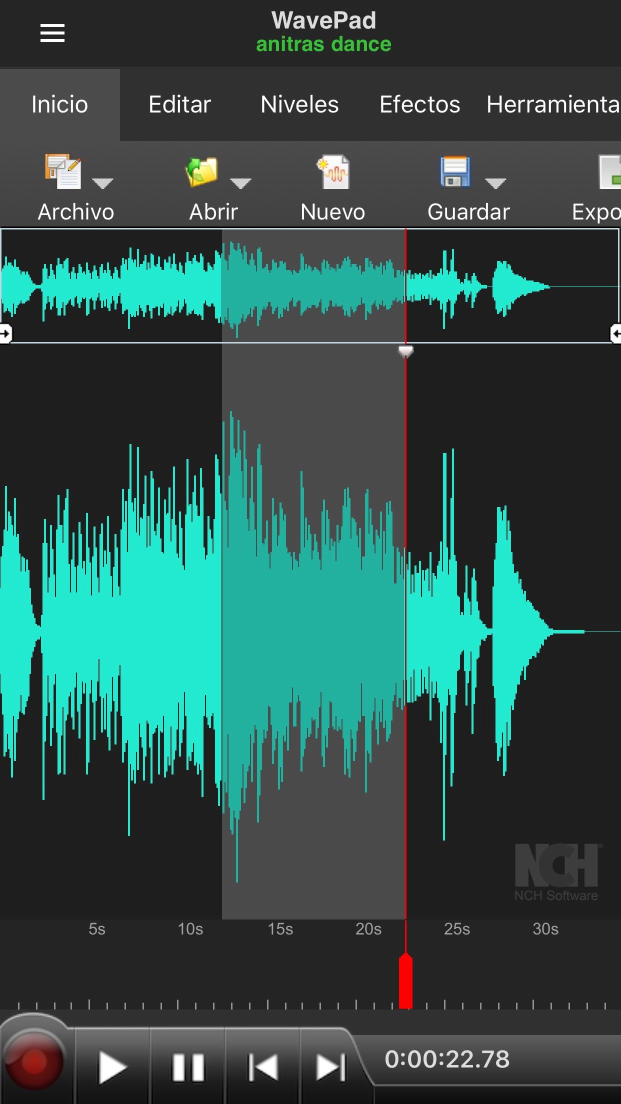 اسکرین شات 1 برنامه WavePad, editor de audio