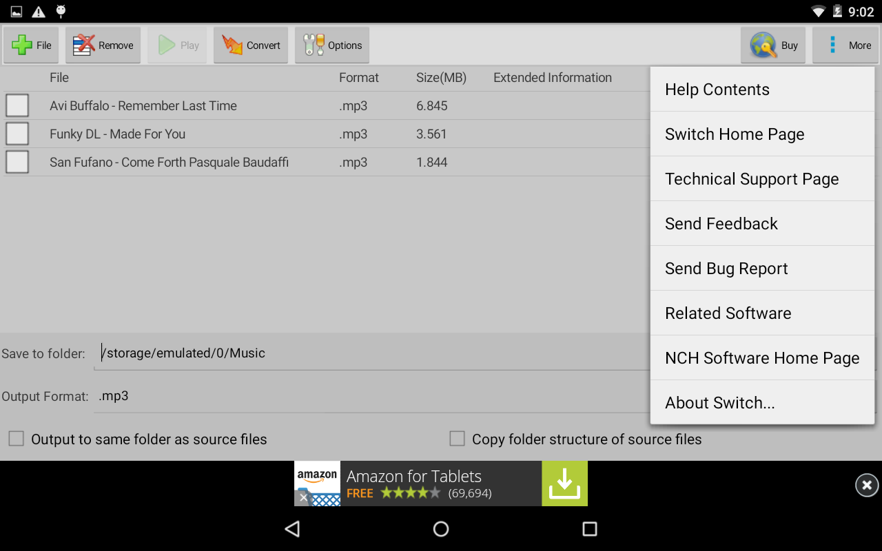 اسکرین شات 3 برنامه Switch Audio Converter