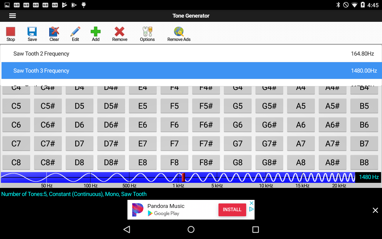 اسکرین شات 2 برنامه ToneGen Tone Generator