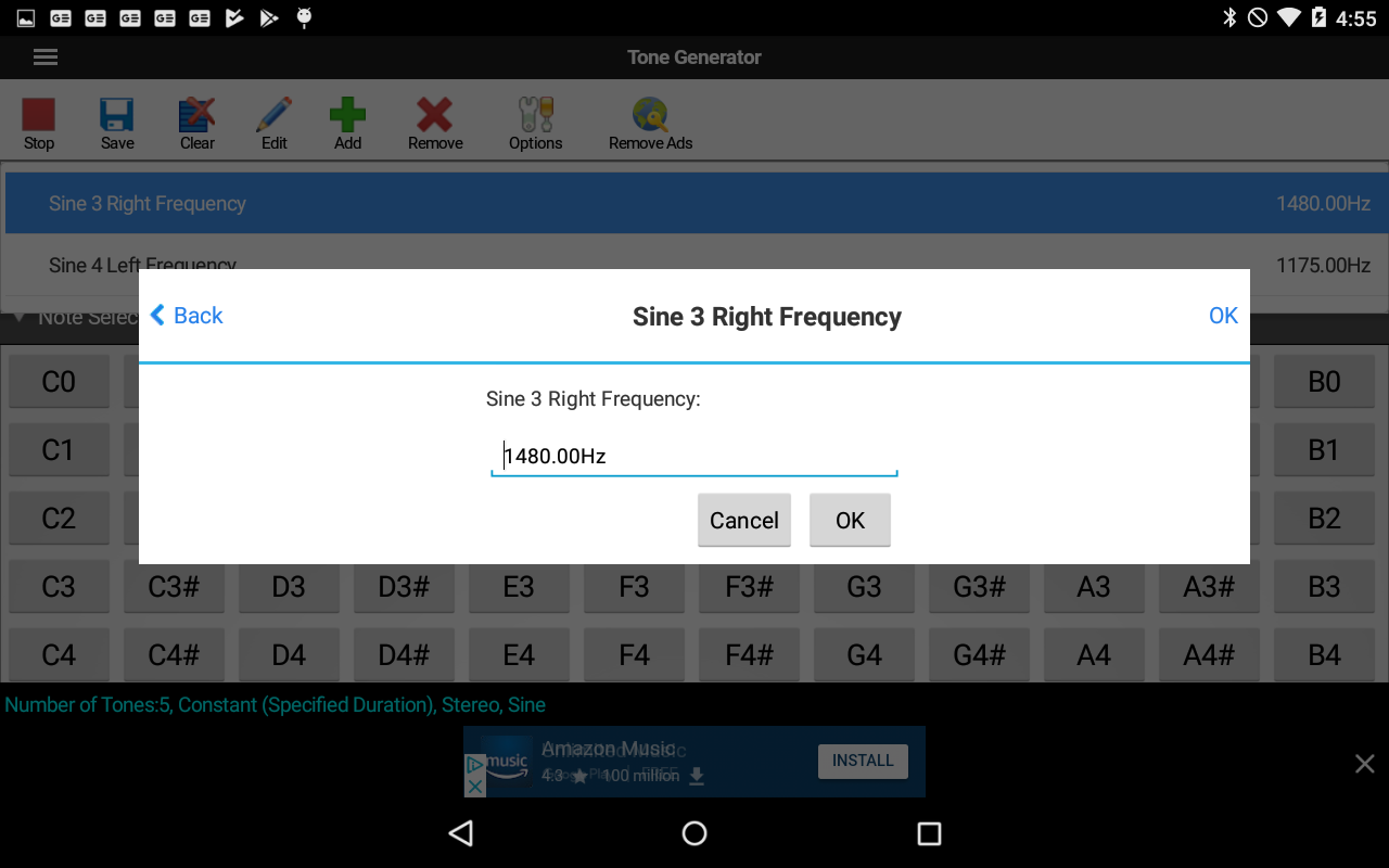 اسکرین شات 4 برنامه ToneGen Tone Generator