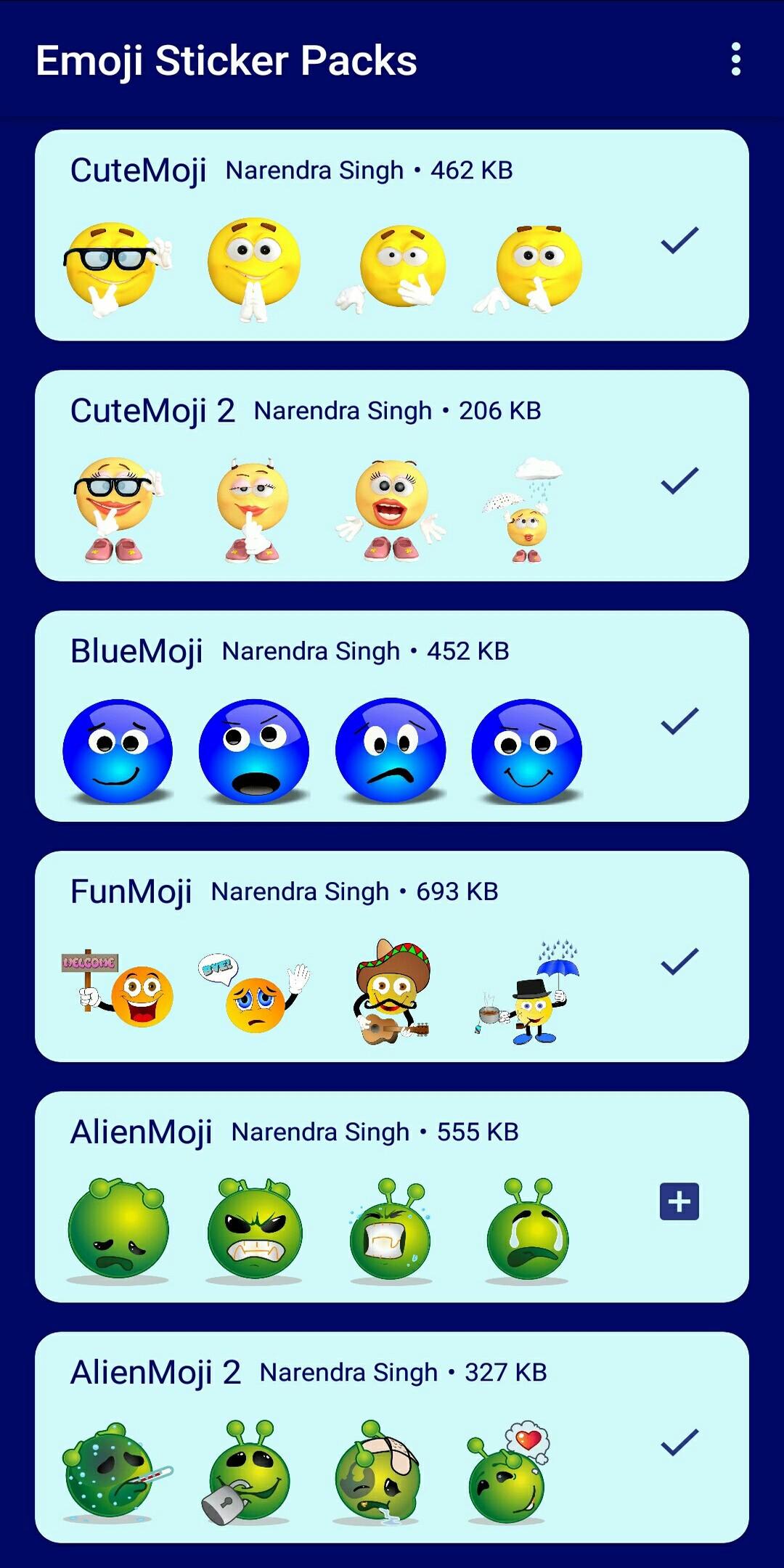 اسکرین شات 1 برنامه HD Emoji Stickers - WAStickerA