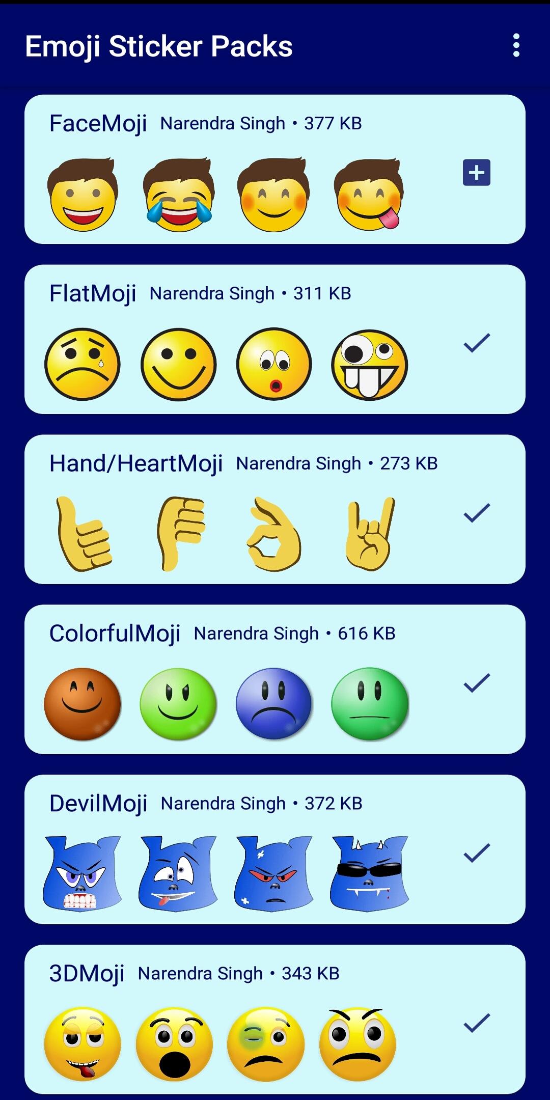 اسکرین شات 2 برنامه HD Emoji Stickers - WAStickerA