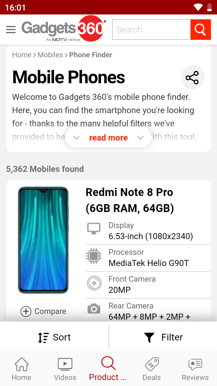 اسکرین شات 2 برنامه Gadgets 360