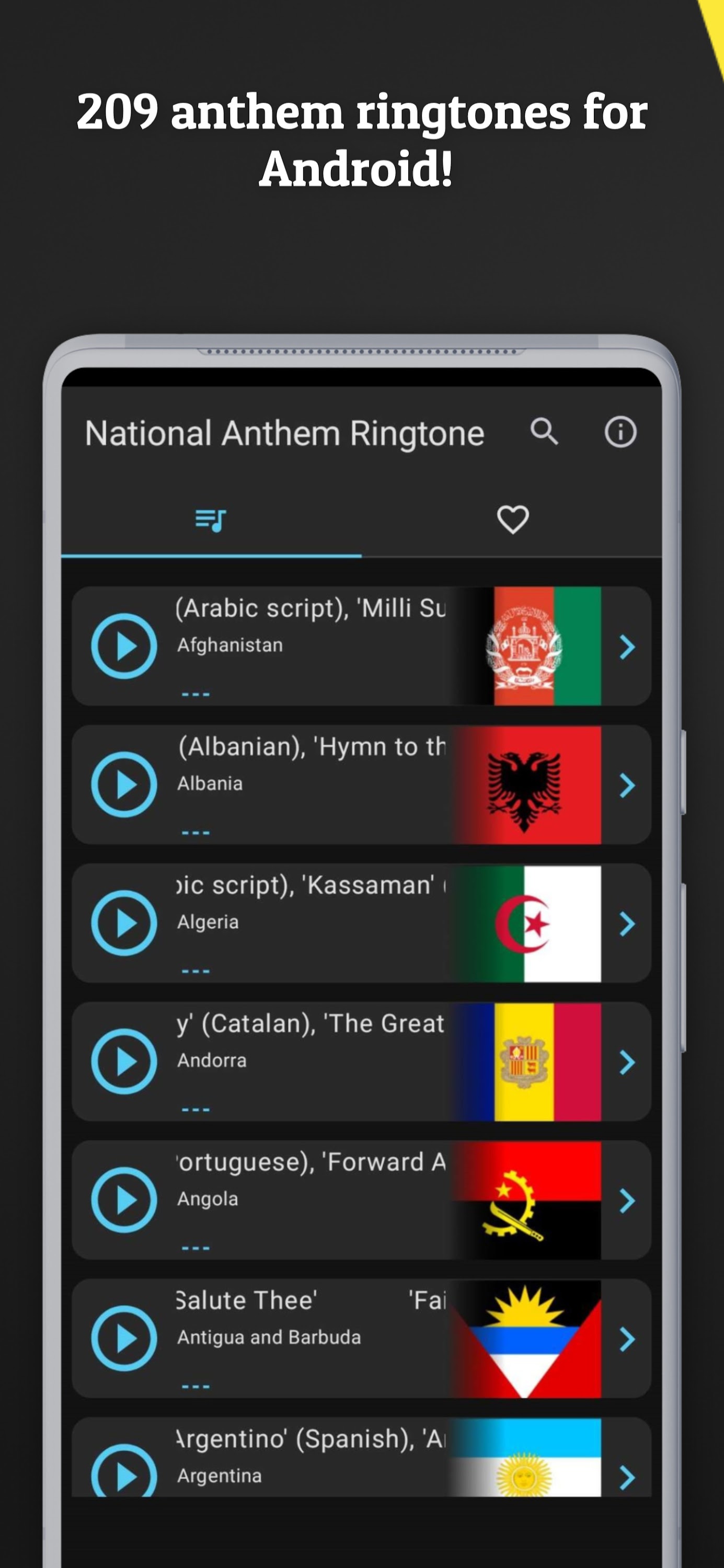اسکرین شات 1 برنامه National Anthem Ringtone
