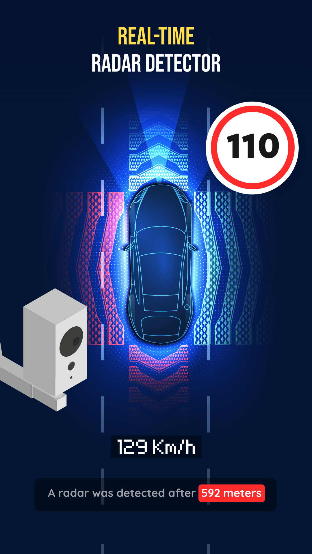 اسکرین شات 1 برنامه Radar Map, Radar Detector, HUD