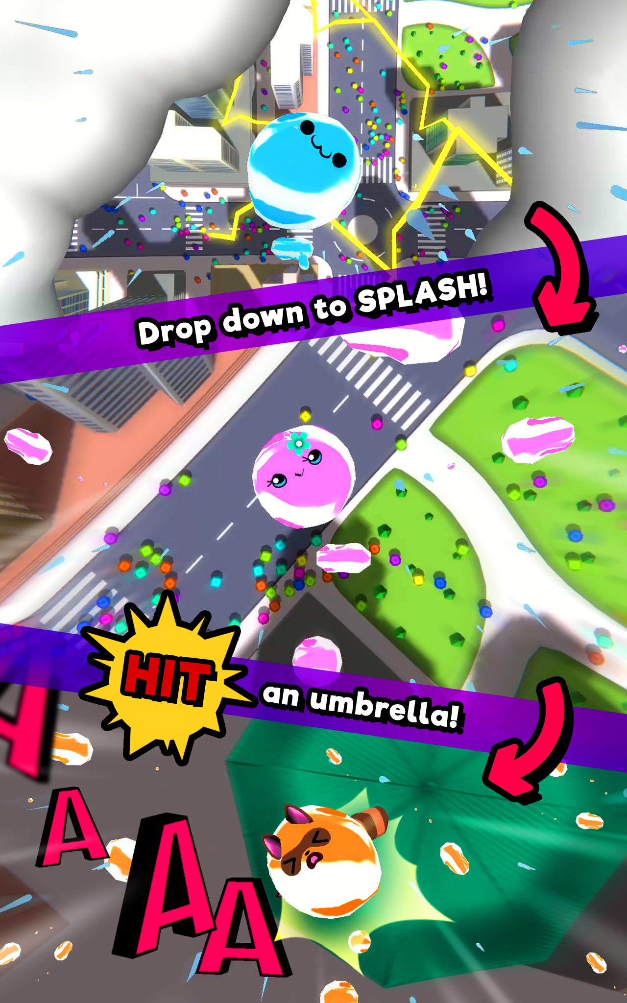 اسکرین شات 4 بازی Dropy Fall! Kawaii Roll Smash