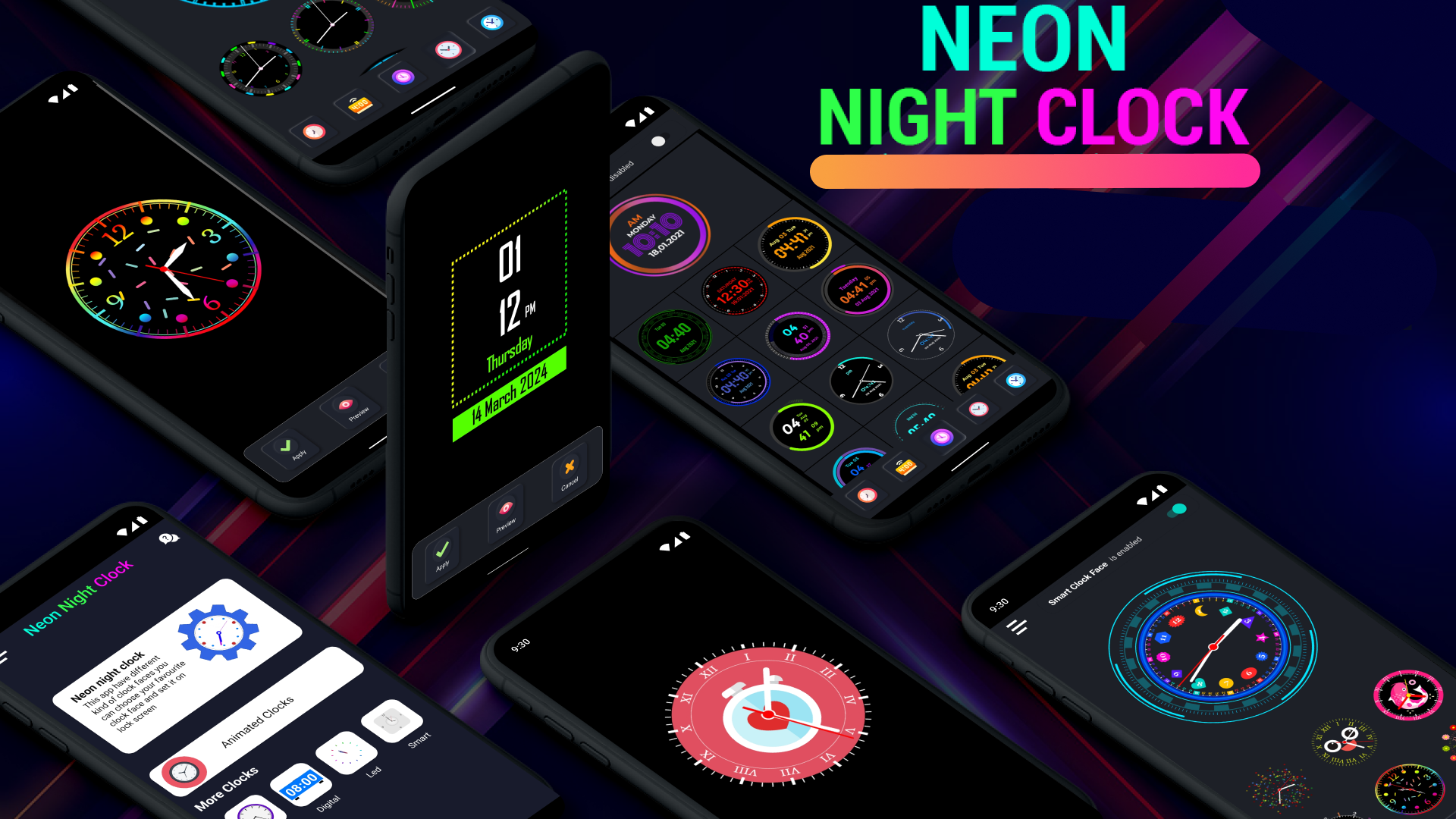 اسکرین شات 8 برنامه Neon Digital Clock