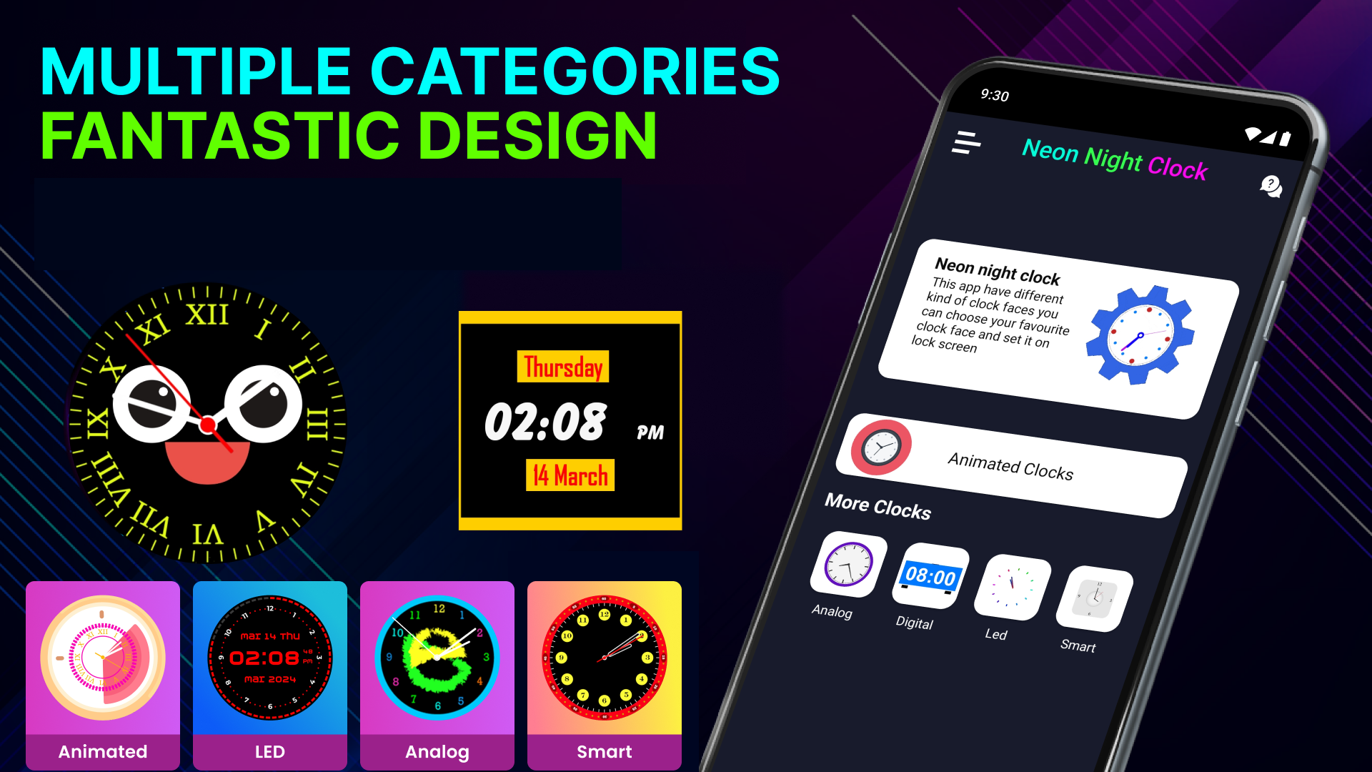 اسکرین شات 4 برنامه Neon Digital Clock